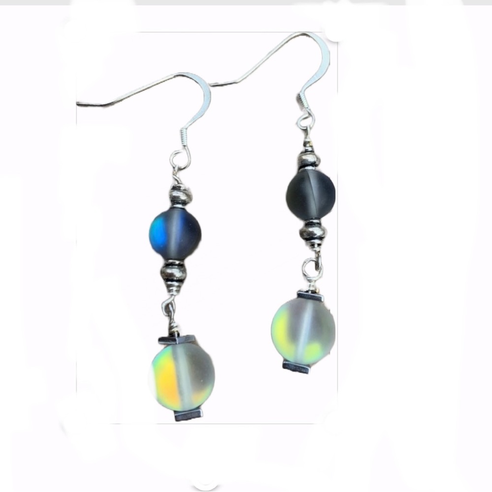 Mystic Aura Quartz earrings. Handmade - Picture 4 of 6